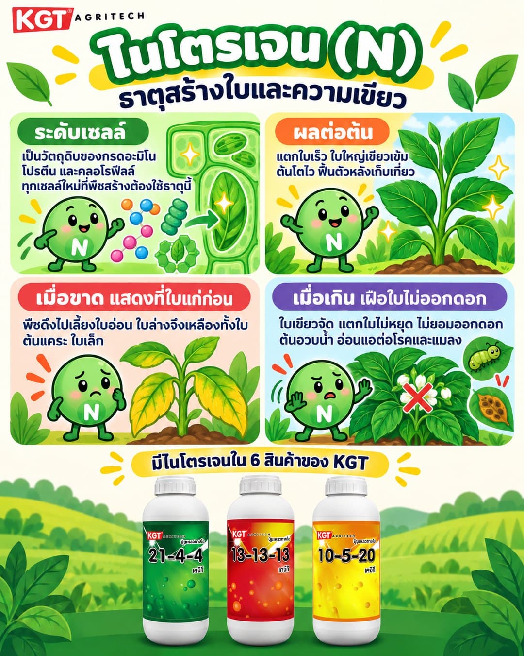 อินโฟกราฟิกธาตุไนโตรเจน โดย KGT Agritech